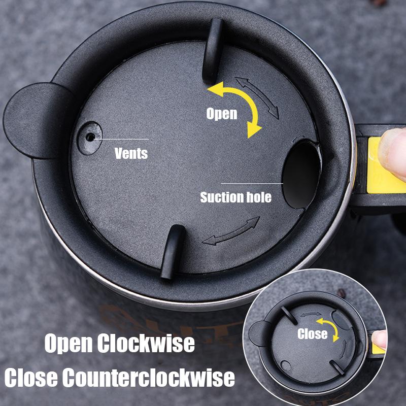 Caneca Elétrica Magnética Auto-Misturadora de Aço Inoxidável 450ml para Café Leite Copo Misturador Liquidificador Preguiçoso Inteligente Copo Térmico