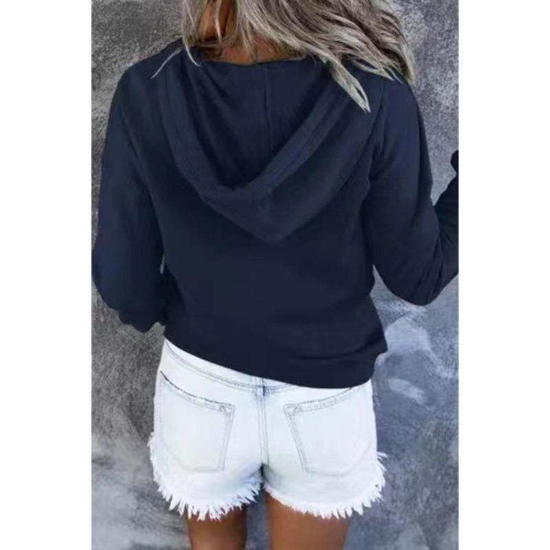 Women S Long Sleeve Loose Casual Hooded Sweatshirt With Drawstring Pockets