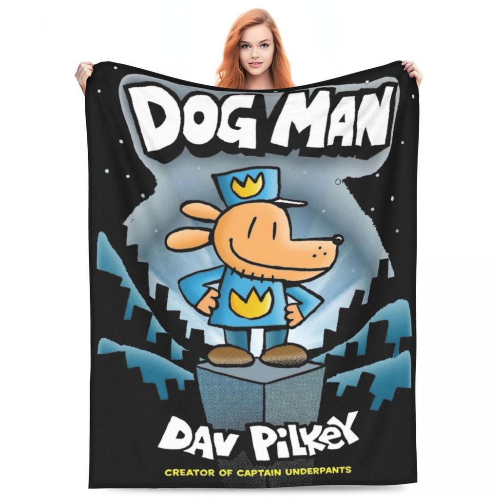 Super Warm Blanket Travel Office Dogman Book Poster Bedding Throws Flannel Bedspread For Outdoor Print Sofa Bed Cover