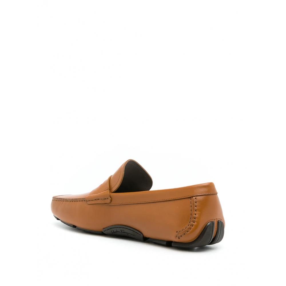 Salvatore Ferragamo Ferragamo Leather Penny Driving Loafers Brown
