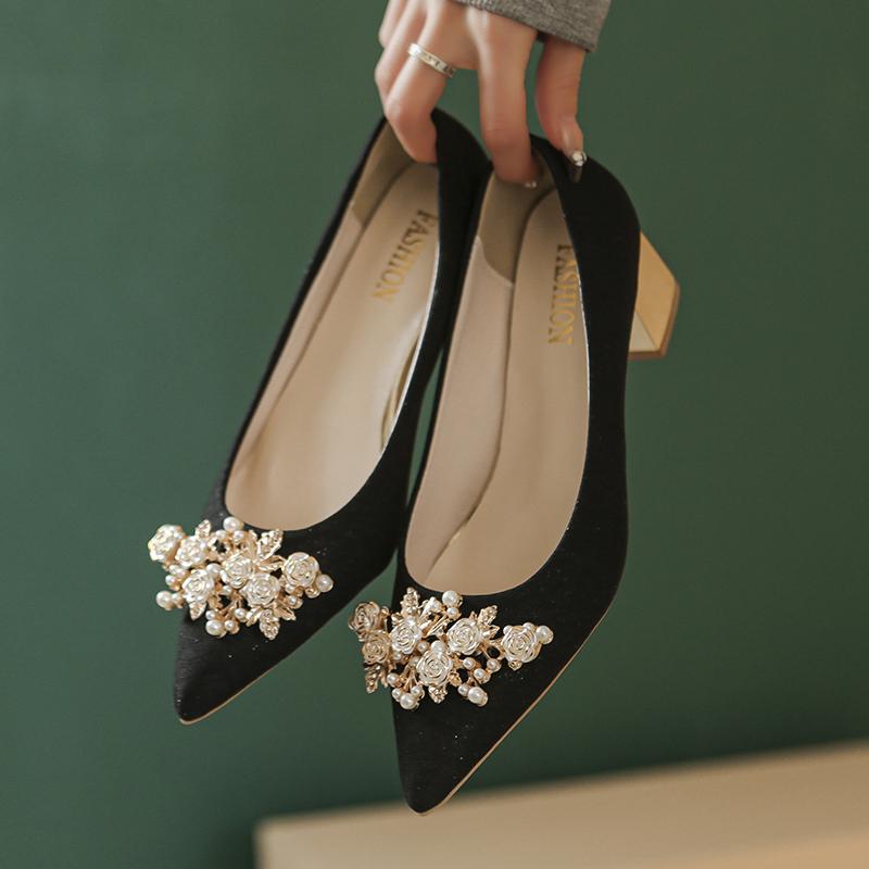 Herbst Neue Damen High Heels Schuhe Designer Spitzschuh Geformter Absatz Hoch Hochzeitsschuhe Reise Bankett Pumps Damenschuhe für Damen