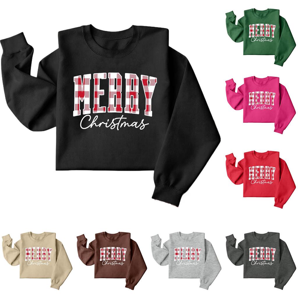 Christmas T-Shirts And Sweatshirts, Women'S Sweatshirts, Long-Sleeved Pullover Sweatshirts, Women'S Long-Sleeved Tops