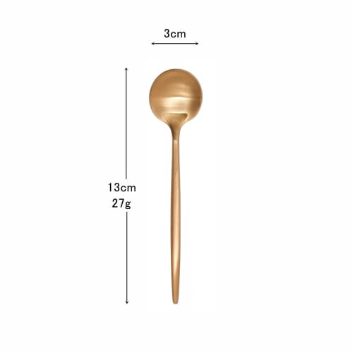 Easytoti 5-Piece Coffee and Tea Spoon Set, 13cm, Stylish and Cute Spoons, 18/8 Stainless Steel, Brushed, Available in Multiple Colors (Rose Gold)