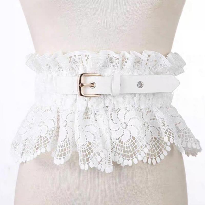 Elegant Lace Flower Corset Dress Waist Belt For Women Elastic Girdle Dress Accessory For Daily Outfit Waist Styling