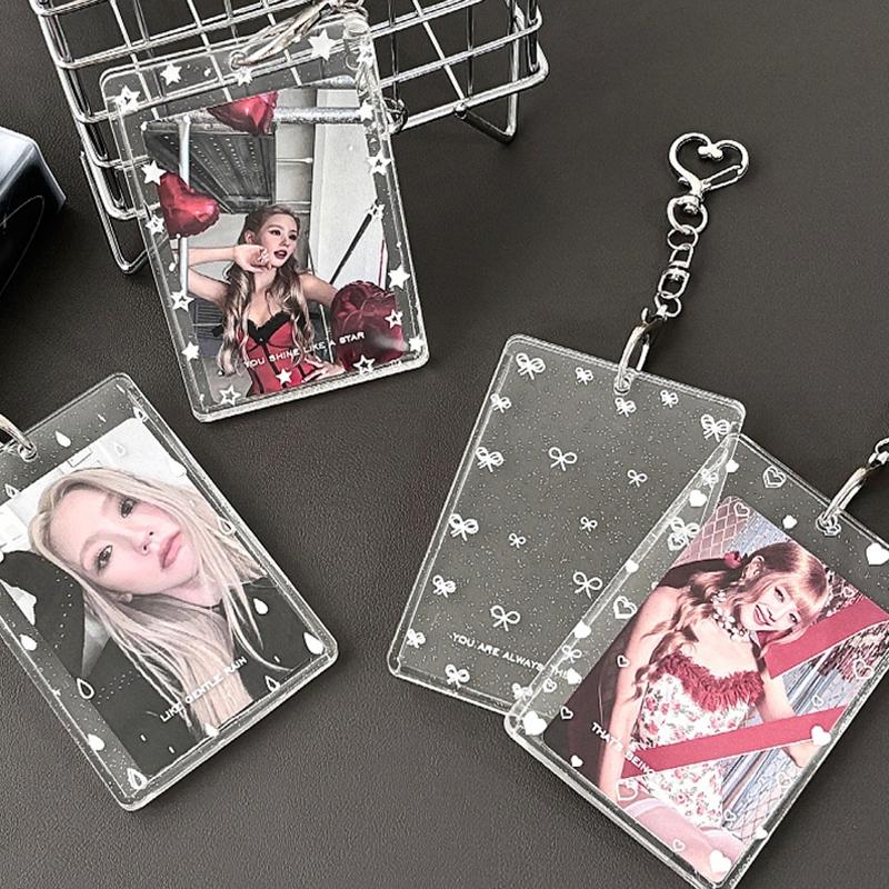 Transparent Photocard Holder Acrylic Kpop Idol Card Protetion Cover Credit Id Bank Card Photo Display Holder Student Card Case Set