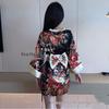 Seductive Geisha Kimono Lingerie: Deep V Nightgown for Women