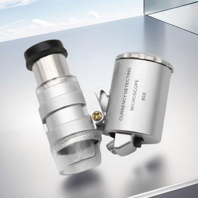 Portable UV Magnifier with LED Jewelry Appreciation Microscope Illuminated Handheld Magnifying Glass for Currency Detection