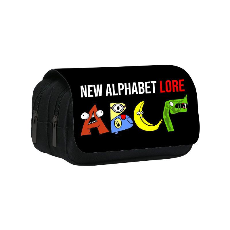 Alphabet Lore Double Layer Pencil Bag With Nylon Material For Students And Collectors
