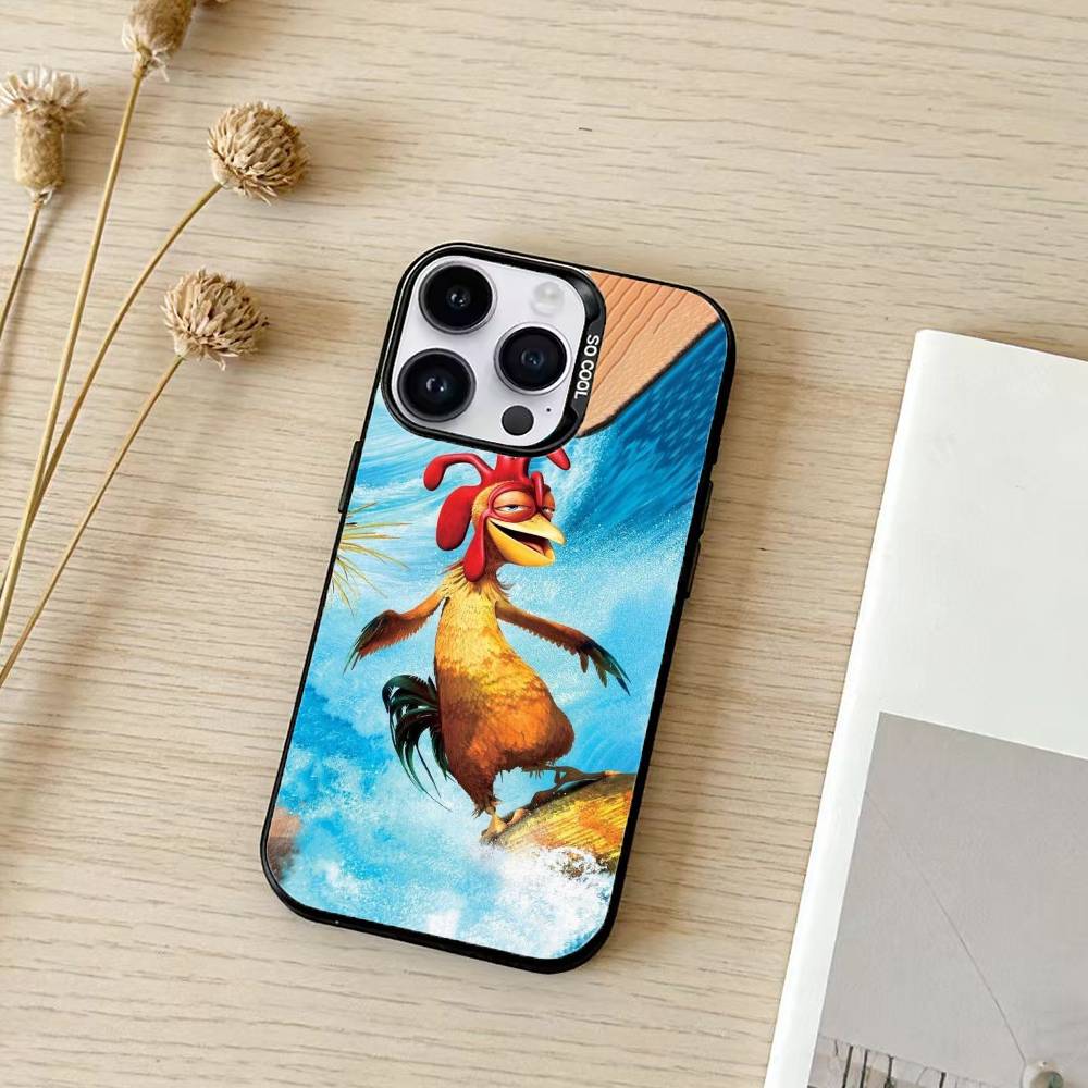 Funny Chicken Joe Surf Phone Case For iPhone 17,16,15,14,13,12,11,Pro Max,Plus Candy Silver Cover