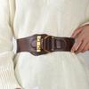 Waist wrap women decorative coat suit with elastic elastic belt free punch fashion retro niche personality belt