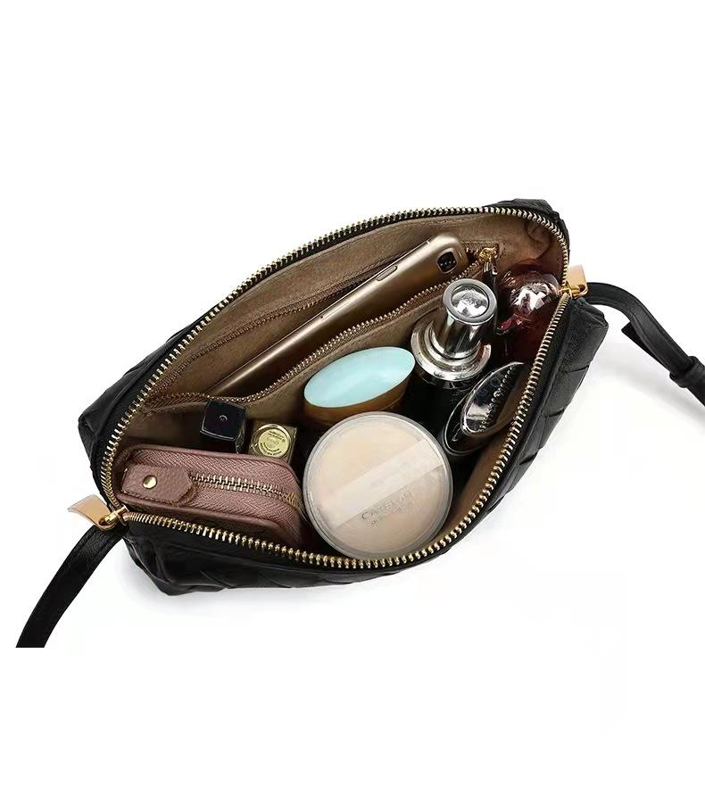 Borsa a spalla intrecciata a mano in pelle di pecora Baodiejia - Stile coreano alla moda, Classica borsa messenger versatile