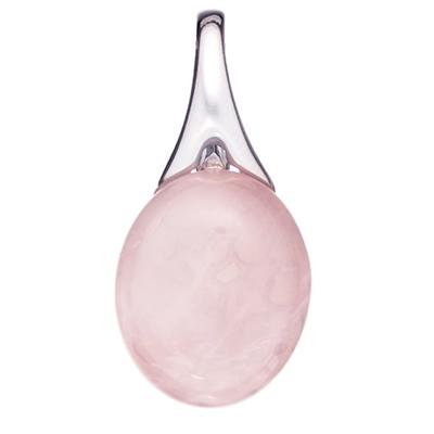 [Q9278] - Silver Pendant 'Meghan' Rose Quartz Silver (rhodium-plated) - 15x12 Mm