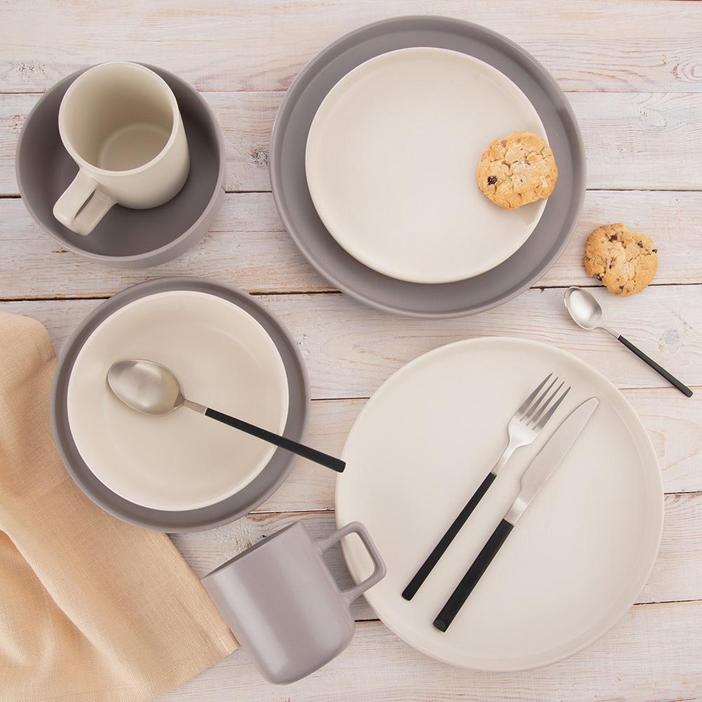 Talerz Deserowy Płytki Mały Na Ciasto Deser Ceramiczny Kremowy 20,5 Cm