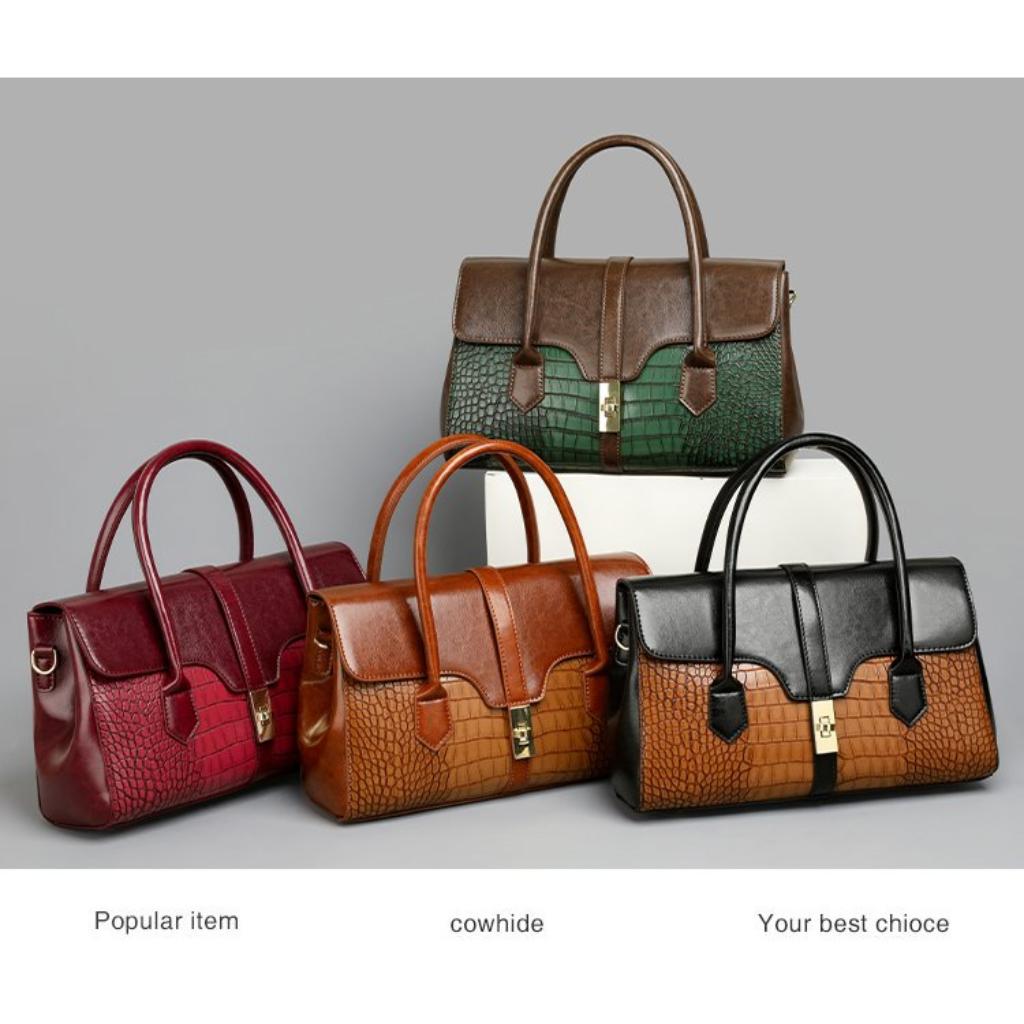 Handbag Women Faux leather Crocodile Pattern Adjustable Strap Daily Commute