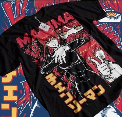 Chainsaw Man Makima T-Shirt Pochita,Anime All Size Black,chainsaw Man Power