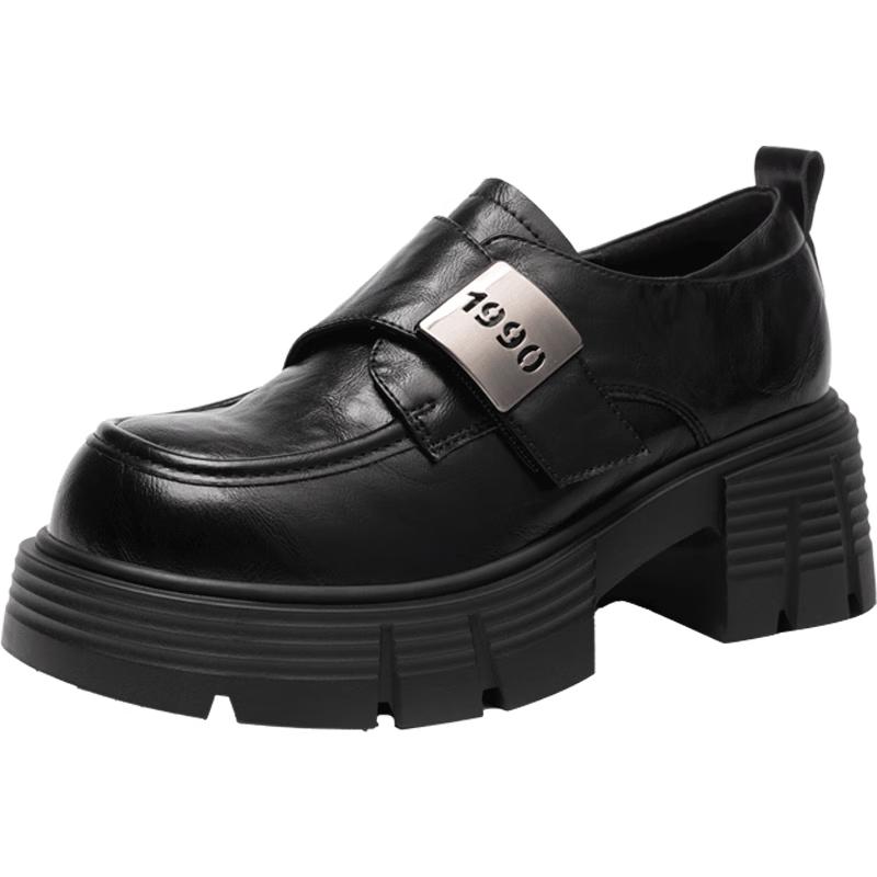 ZHR Women s Classic British Style Chunky Heel Loafers 36