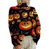 HJX-GL1 Turtleneck Pullover Long Sleeve Halloween Devil 3D Printed Sweater New Loose Autumn and Winter