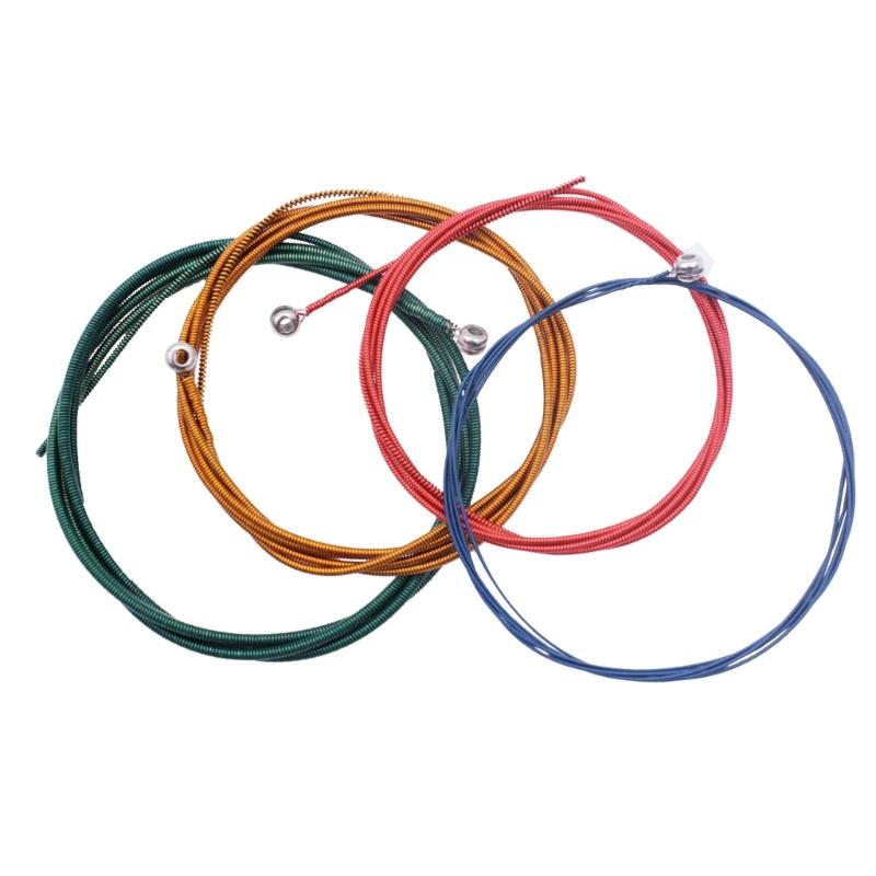 Bass Strings, 4 String Bass Strings Electric Bass Strings Quality 1.14mm-2.67mm Colorful Head Electric Bass String Sets