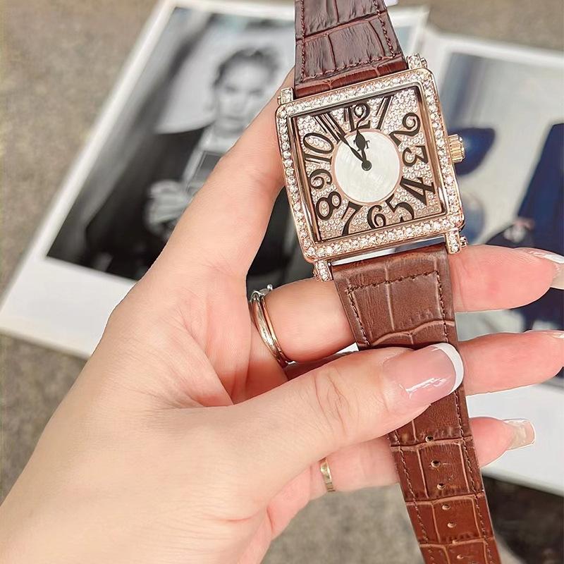 Diamond-Studded Square Watch, Women'S Domineering Large Dial, Casual Fashion, Japanese And Korean Watches, Trendy Luxury And High-End Sense