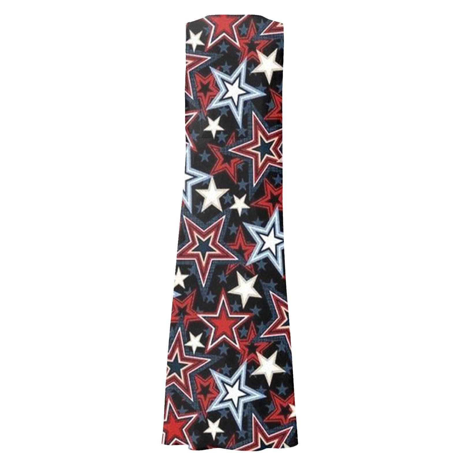 Женское повседневное удобное хлопковое платье с карманами без рукавов и принтом ко — фото 7