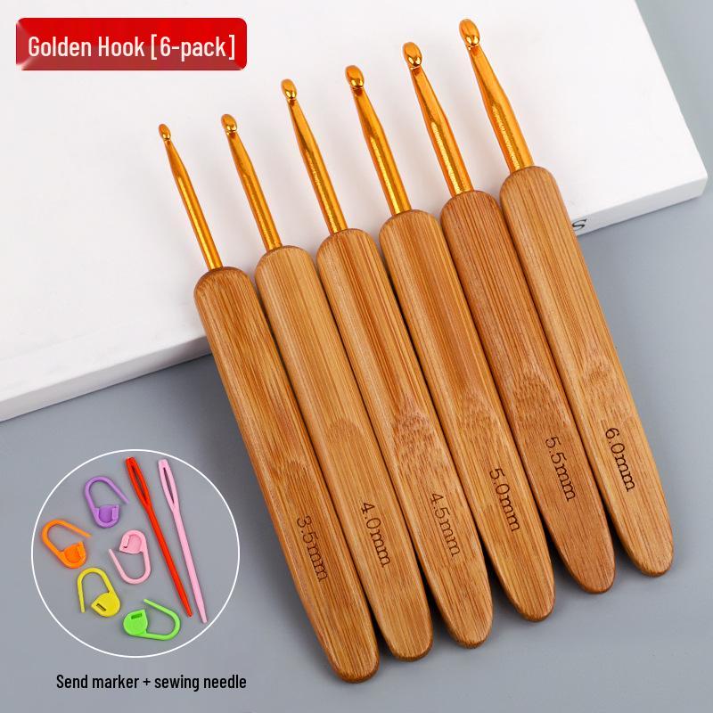 Carbonized Bamboo Handle Crochet Hook for Dreadlock Hair Extensions and Knitting