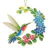 Hummingbird Sun Catcher Stained Glass Style Window Hanging Decor Acrylic Hummingbird Flower Suncatcher Gift for Bird Lovers Home Garden Porch