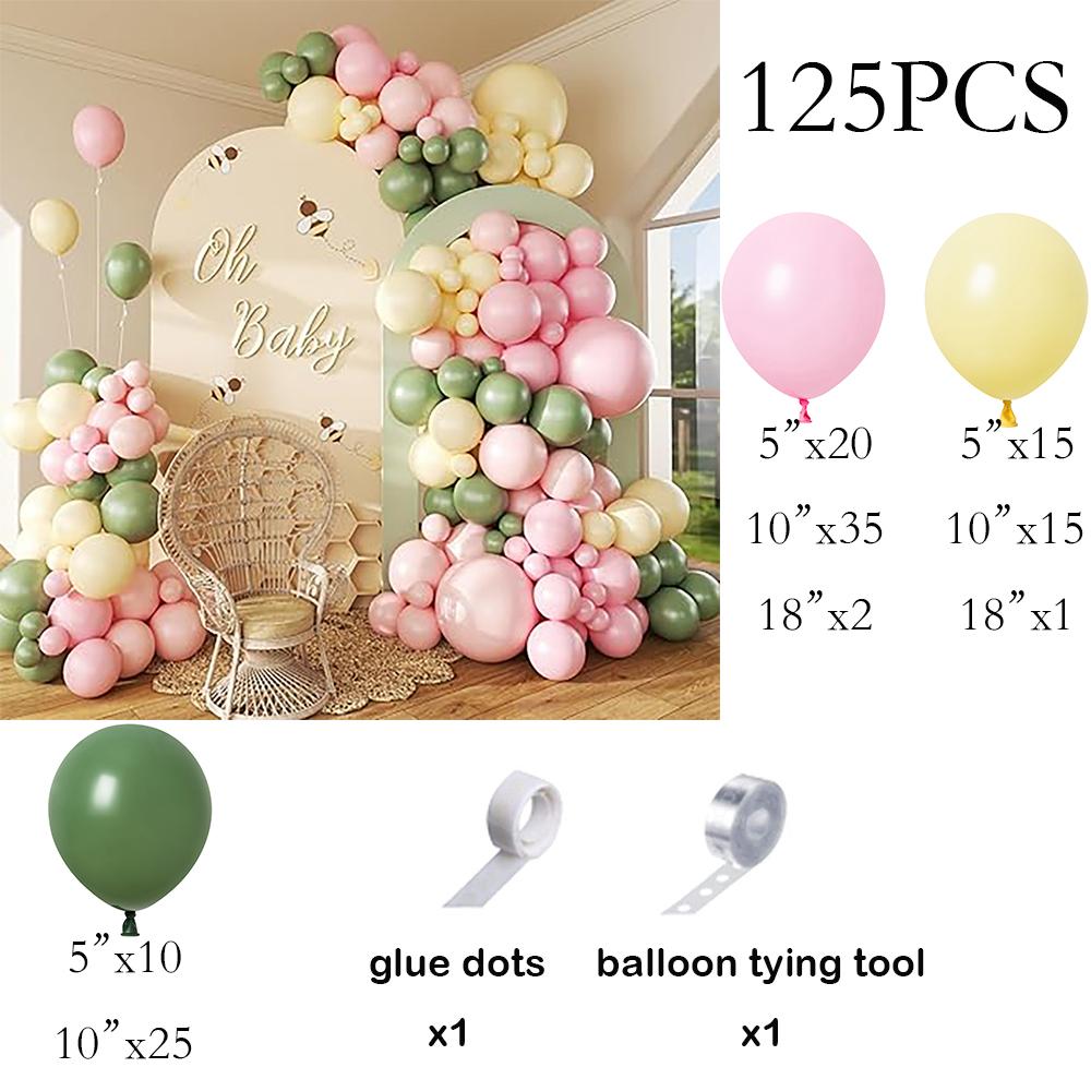 

Pastel Pink Yellow Balloons Garland Sage Green Balloon Arch Kit Baby Shower Gender Reveal Kids Birthday Party Wedding Decoration AS Picture