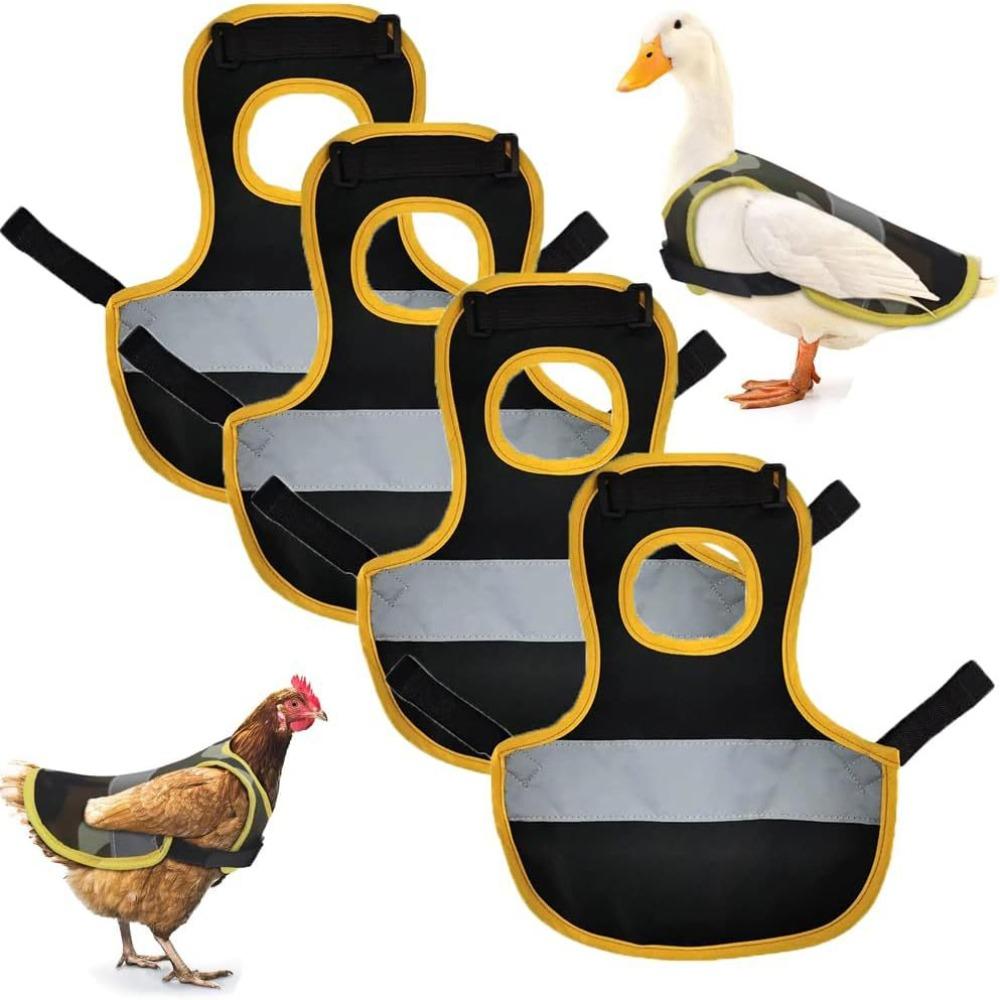 Chicken, duck, goose, reflective vest, pet winter warm protective clothing, chicken and duck chest and back feather protective pads a piece чёрный