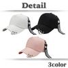 Cap Logo Charm Ring Hat Sports Running Outdoor Men Women CA579 [White Fang] (Black)