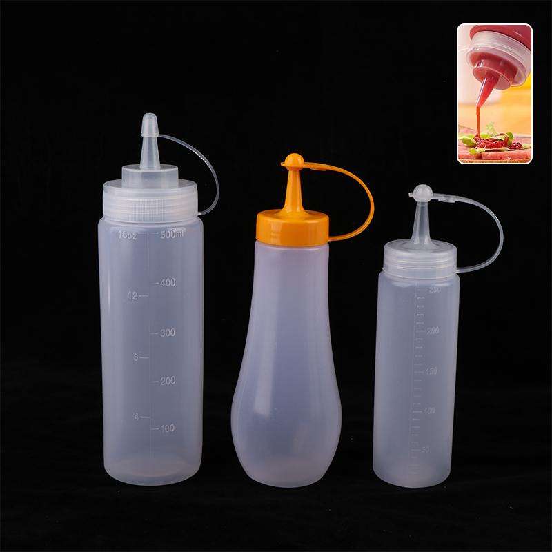 250-1000Ml Condiment Squeeze Bottles Ketchup Mustard Salad Bbq Sauces Olive Oil Dispenser Kitchen Tools Squeeze Seasoning Bottle
