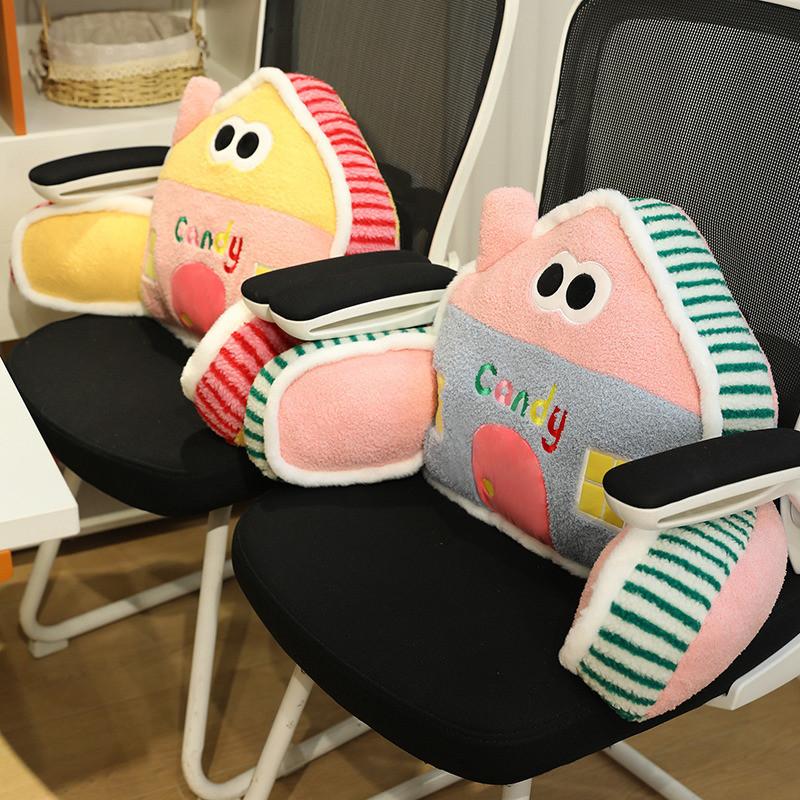 Macaron Small Colored House Plush Cushion Pillow Filling For Sofa Decor Bed