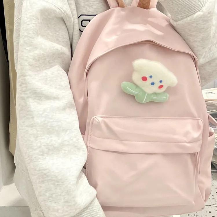 Minimalist Solidcolor Backpack Students Middle Schoolers Laptop Bag Gift Unisex