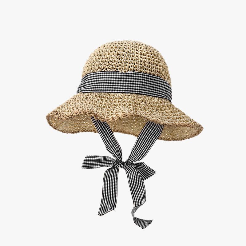 Summer Seaside Beach Sweet Small Fresh Straw Hat Female Versatile Outdoor Sun Protection UV Visor Bucket Hat