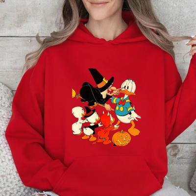 Disney Eltern-Kind Outfits Donald Duck Familie Halloween Mädchen und Jungen Herbst und Winter Lässige Mehrfarbige Kapuzenpullover