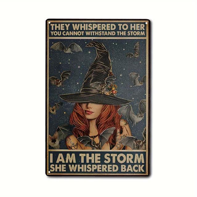 Vintage Metal Tin Sign  The House Witch Rules Halloween Decoration  Retro Wall Art for Home Room Restaurant Decor