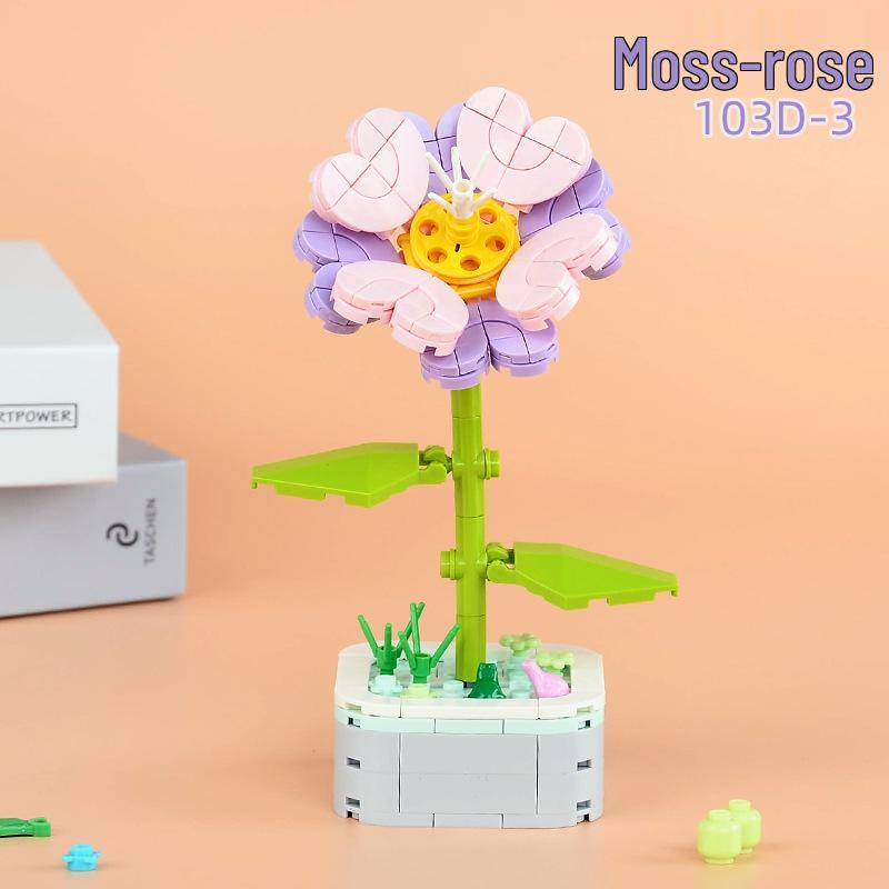 Educational Sunflower & Hibiscus Building Blocks Ornament - Teacher's Day Gift