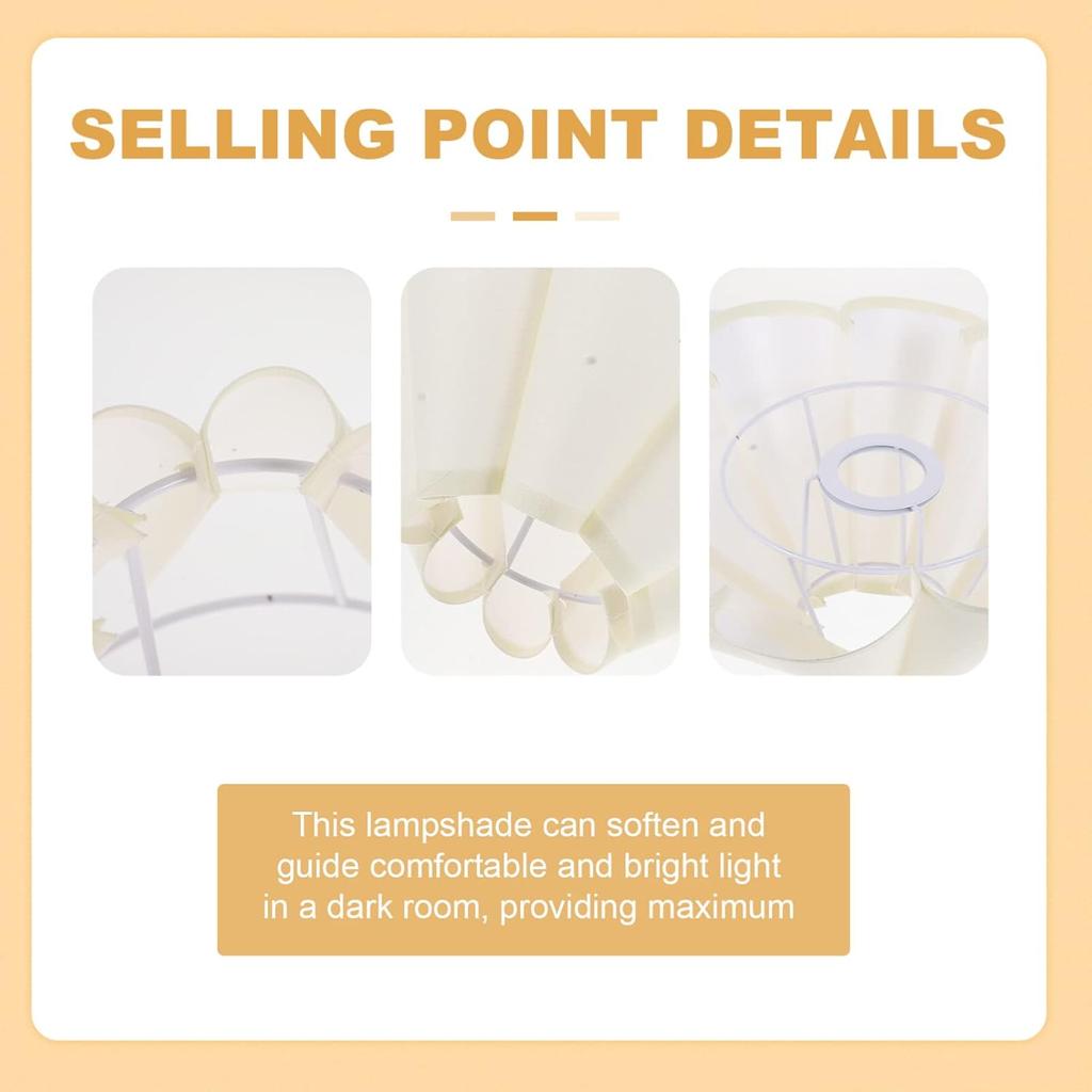 Korean Style Lampshade, Petal Cloth Table Lamp Shade Light E27 Chandelier Replacement Lamp Shades for Home Hotel Bedside Light Pendant A