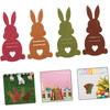 6Pcs DIY Easter Rabbit Cash Holder Unique Cotton Cloth Bunny Money Holder Ornaments Easter Money Holder Cards