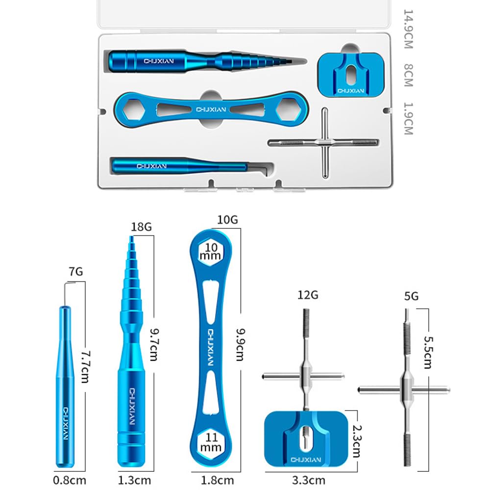 VISPREA Reel Maintenance DIY Reel Bearing and Fishing Reel Spool Bearing Pin Remover Maintenance Disassembly Tool Set YU401 Kit, (4-Piece Set, Blue)