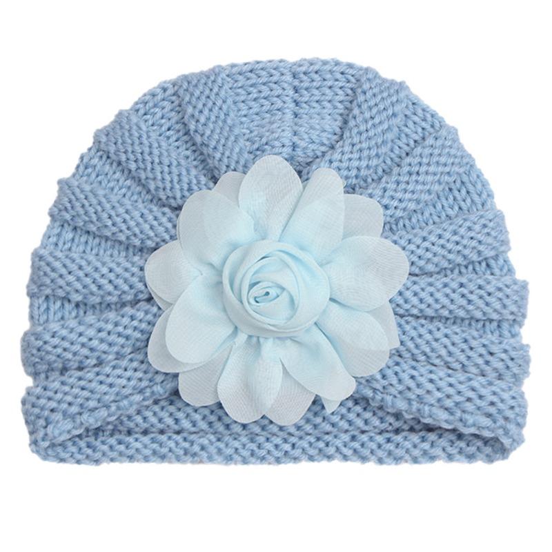 Autumn and winter new baby wool flower hat, children's warm flower pullover hat, baby hat