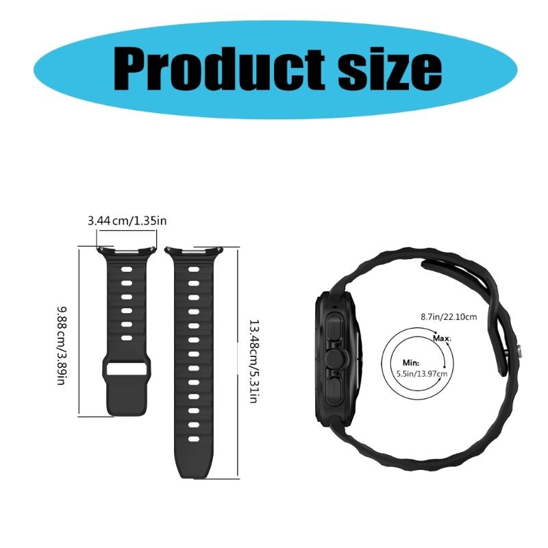 Comfortable Silicone Watch Strap Belt Repair for Watch Ultra 47mm Fashionable Watchband Sweatproof Bracelet
