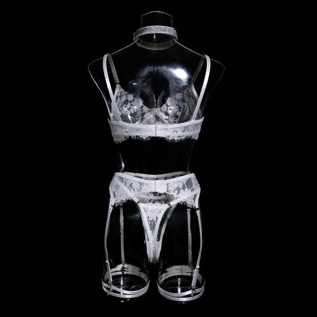 Elegant Lace Five-Piece Lingerie Set with Neck See-Through Design - Valentine's Day Hot Sale