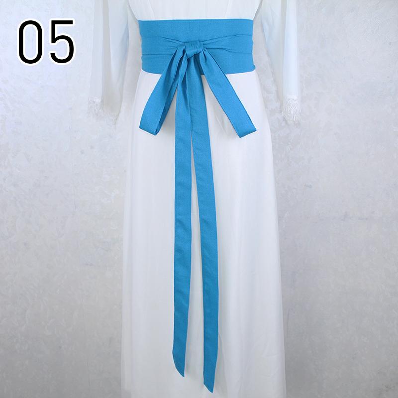 360cm Traditional Chinese Hanfu Waist Belt Cotton Linen Long Silk Sash Antique Elegant Solid Color Dress Decor for Women