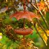 Rustic Hanging Platform Feeder Iron Bird Rest Station Umbrella-Shaped Bird Feeder  Garden