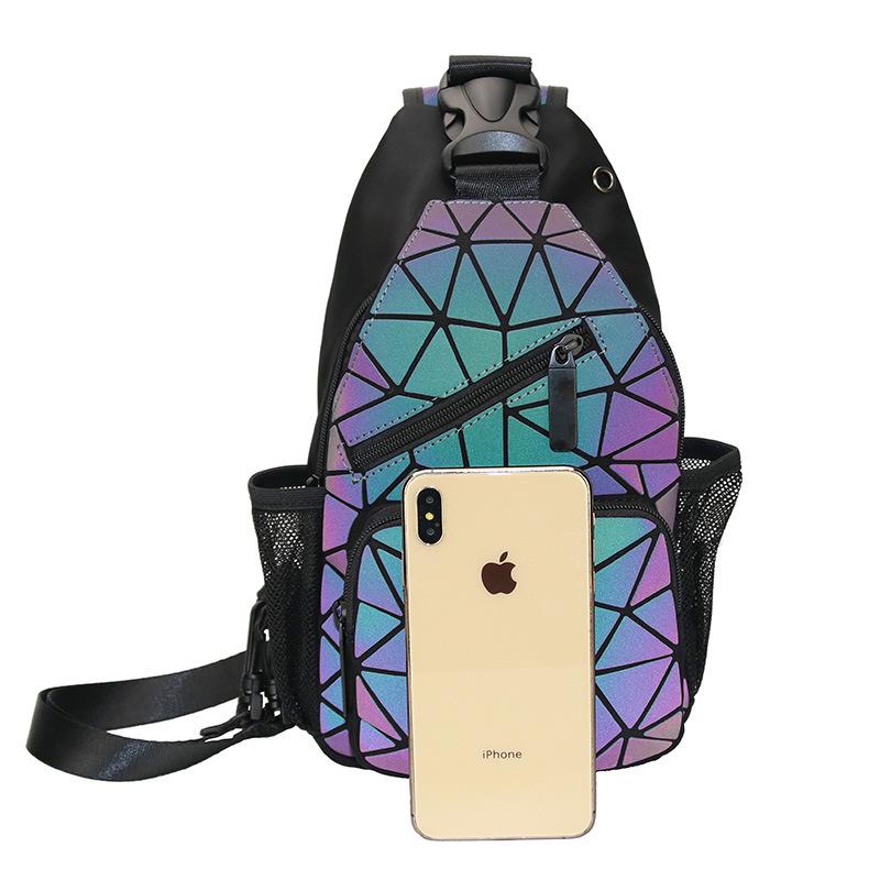Vielseitiger Mini-Rucksack mit Diamantgittermuster: Multifunktionale Schulter-, Crossbody-, Hüft- und Brusttasche für High-School-Schülerinnen und Frauen.