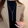 Metal Ball Beaded Pendant Necklaces for Women Ladies Temperament Fine Chains Adjustable Pull-Out Necklaces Jewelry Accessories