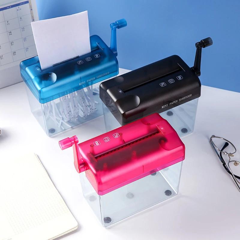 One Piece Office Manual Shredder Household Small Mini Paper Shredder Tool Hand Cranked A6 File Shredder