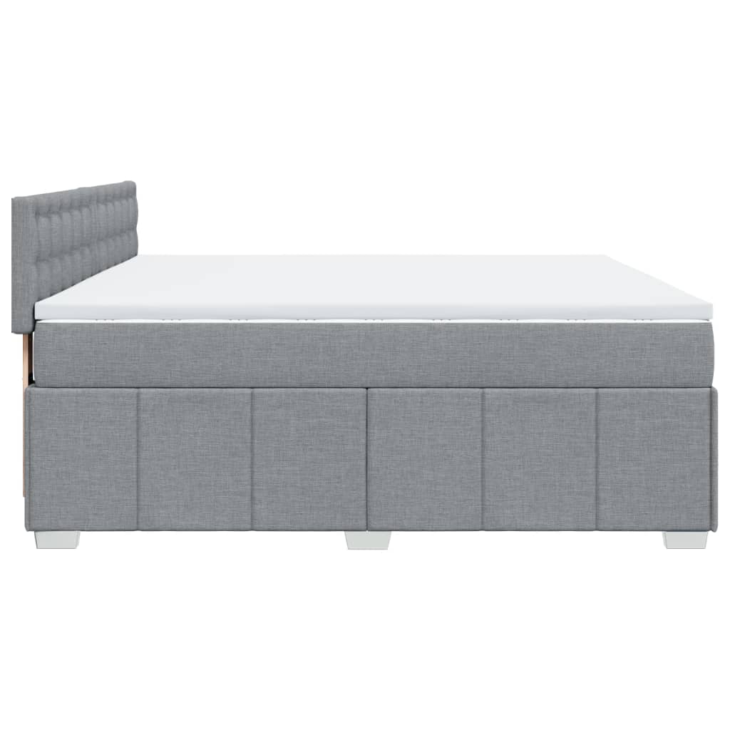 Vidaxl Letto Continentale Con Materasso, Grigio Chiaro, Tessuto, 180X200Cm