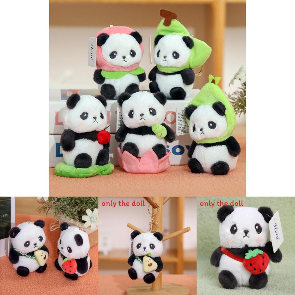Panda Soft Plush Toy Keyring With Short Pile Fabric For Bag Ornament Collectible