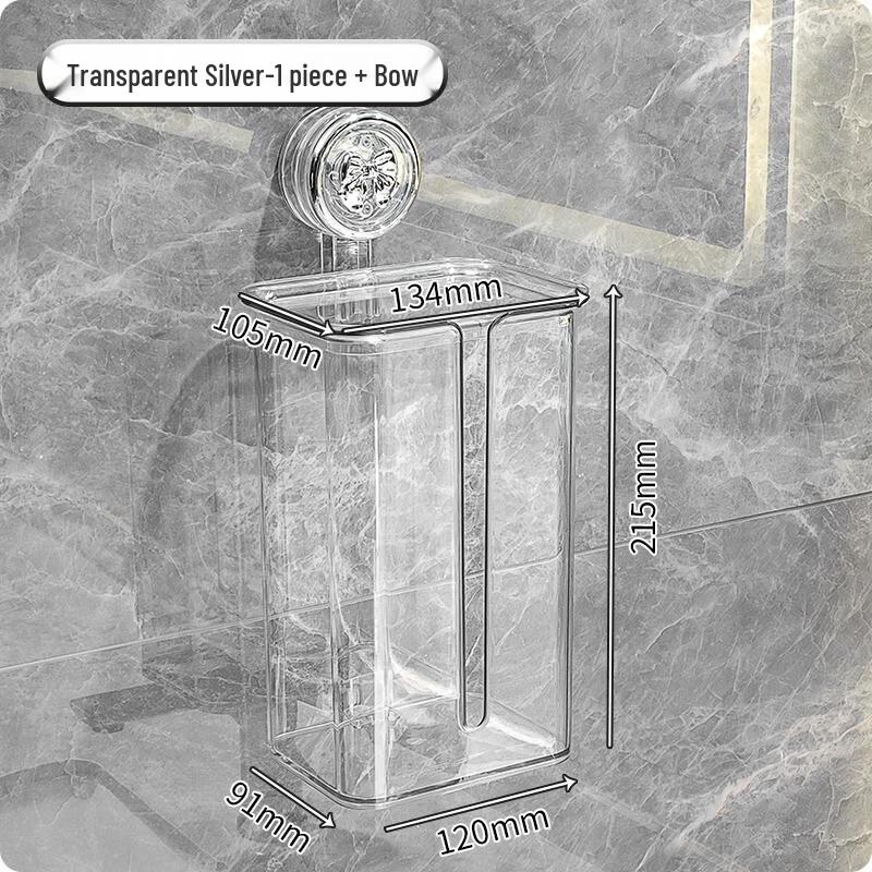 

Aige Transparent Silver Wall-Mounted Toilet Tissue Box